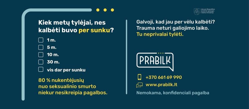 Balandis – seksualinio smurto prevencijos mėnuo