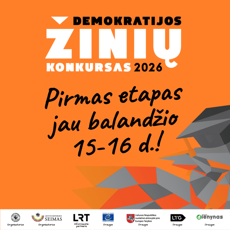 Kviečiame dalyvauti Demokratijos žinių konkurse