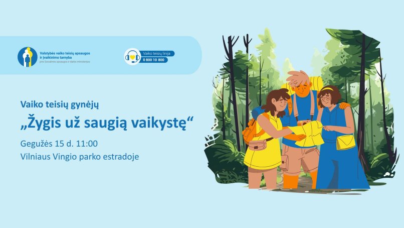 Paveikslelis, susijęs su Kviečiame į vaiko teisių gynėjų „Žygį už saugią vaikystę“