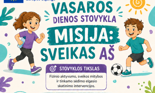 Kviečiame mokyklinio amžiaus vaikus iki 16 metų dalyvauti vienos dienos stovykloje!