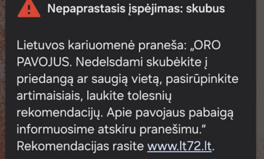Utenos rajone paskelbtas oro pavojaus signalas RAUDONA