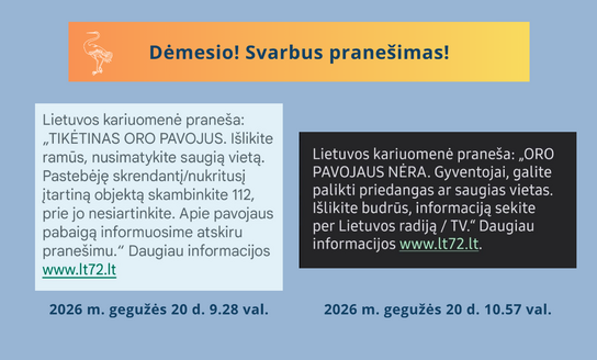 Dėmesio! Svarbus pranešimas!