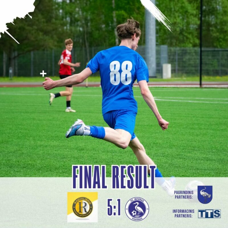 Išvykoje gauta pamoka: Visagino FC „Interas“ 1:5 (1:0) „FSK Radviliškis“