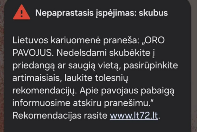 Utenos rajone paskelbtas oro pavojaus signalas RAUDONA