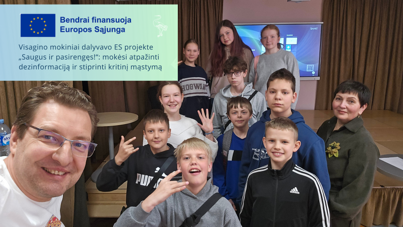 Visagino mokiniai dalyvavo ES projekte „Saugus ir pasirengęs!“: mokėsi atpažinti dezinformaciją...