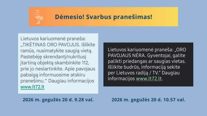 Dėmesio! Svarbus pranešimas!