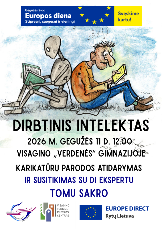 Kviečiame į karikatūrų parodos „Dirbtinis intelektas“ atidarymą!