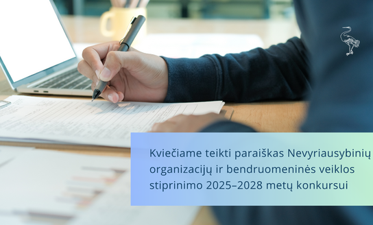 Kviečiame teikti paraiškas Nevyriausybinių organizacijų ir bendruomeninės veiklos stiprinimo...
