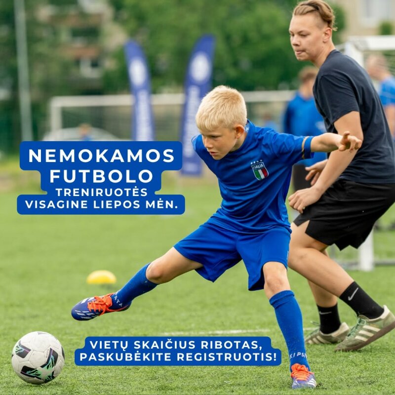 Kviečiame vaikus ir jaunimą dalyvauti nemokamose futbolo treniruotėse Visagine