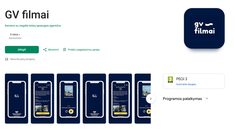 Mobilioji programėlė „GV filmai“ padeda užtikrinti neregių ir silpnaregių komunikacijos bei...