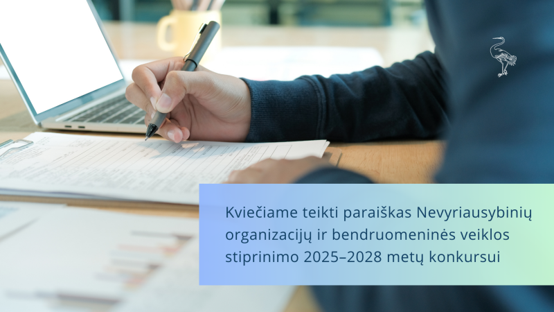 Kviečiame teikti paraiškas Nevyriausybinių organizacijų ir bendruomeninės veiklos stiprinimo...