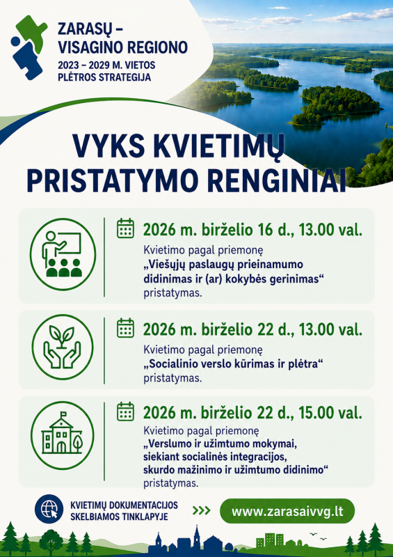 Pradėjo galioti trys kvietimai teikti vietos projektų paraiškas: sužinokite daugiau...