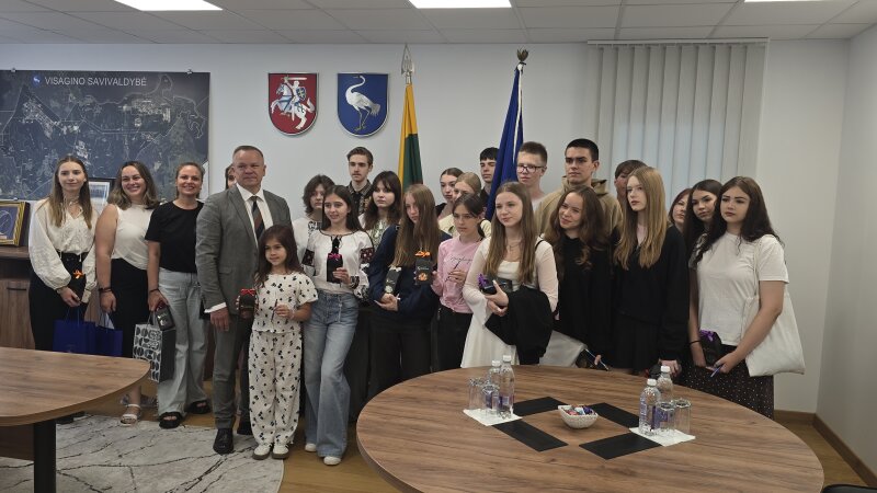 Visagino savivaldybėje lankėsi jaunieji svečiai iš Slavutyčo