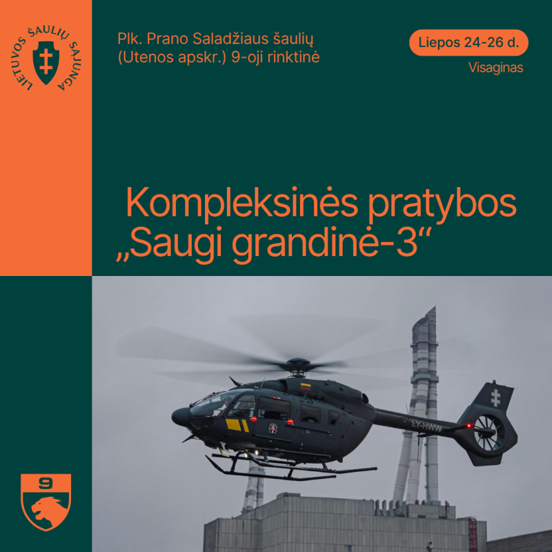 Gyventojų ir miesto svečių dėmesiui: Visagine vyks kompleksinės šaulių pratybos