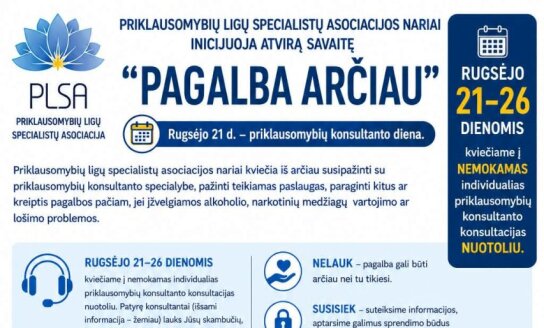 Rugsėjo 21-oji – Priklausomybių konsultanto diena