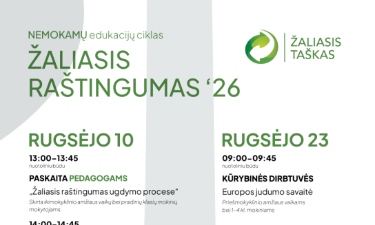  „Žaliasis taškas“ kviečia prisijungti prie nemokamų nuotolinių edukacijų ciklo „Žaliasis...