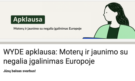 Kviečiame jaunus žmones su negalia (18-35 m.) dalyvauti internetinėje apklausoje