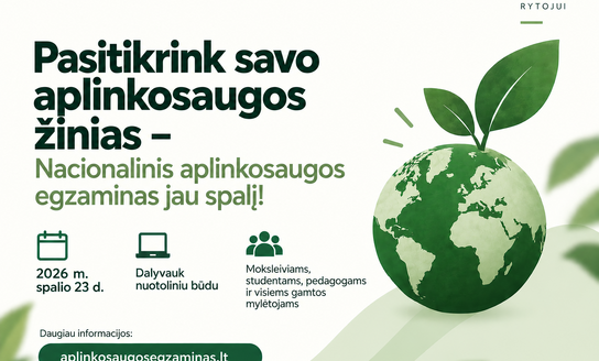Nacionalinis aplinkosaugos egzaminas jau spalį