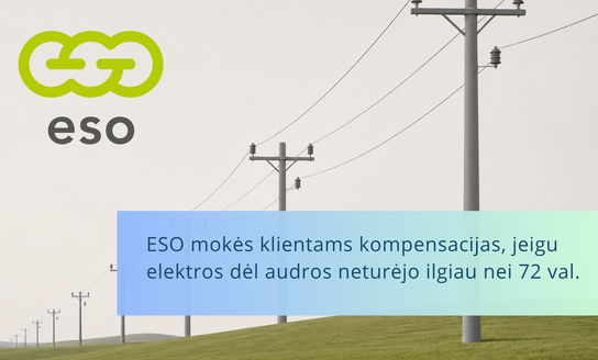 ESO mokės klientams kompensacijas, jeigu elektros dėl audros neturėjo ilgiau nei 72 val. 