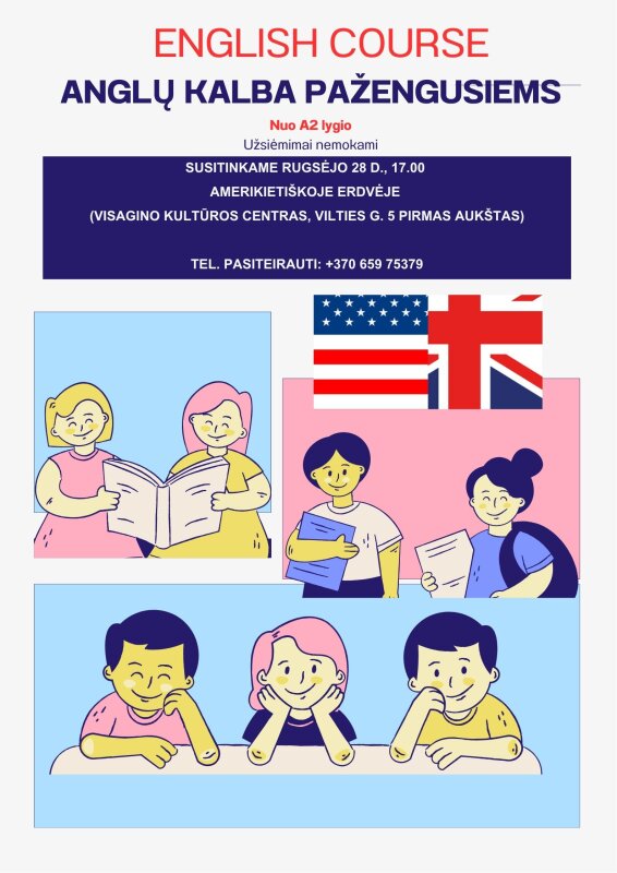 Amerikietiška erdvė Visagine kviečia mokytis anglų kalbos