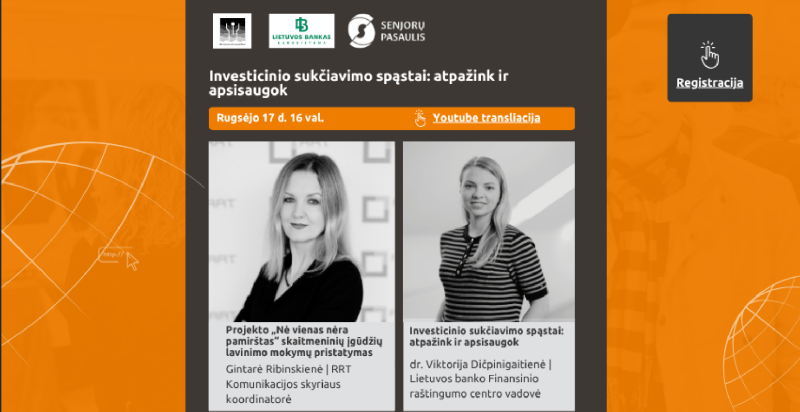 Kviečiame į nemokamą paskaitą – kaip atpažinti investicinį sukčiavimą?