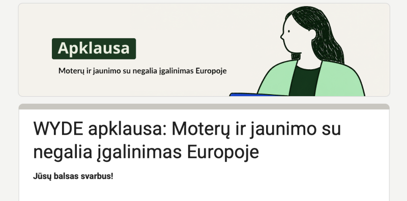 Kviečiame jaunus žmones su negalia (18-35 m.) dalyvauti internetinėje apklausoje