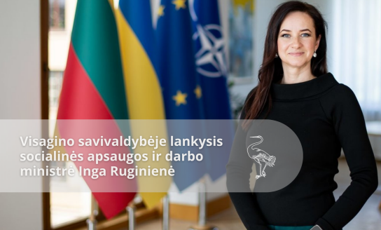 Spalio 30 d. Visagino savivaldybėje lankysis socialinės apsaugos ir darbo ministrė Inga Ruginienė