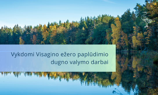Vykdomi Visagino ežero paplūdimio dugno valymo darbai
