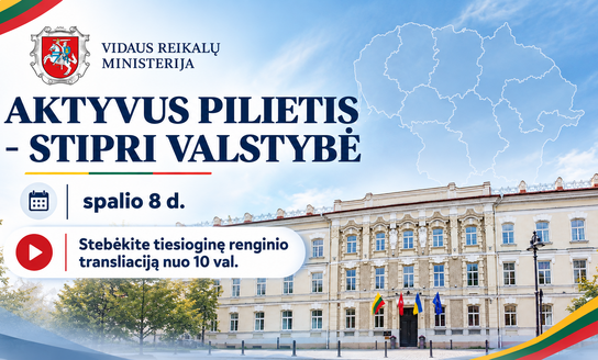 Kviečiame stebėti renginio „Aktyvus pilietis – stipri valstybė 2026“ tiesioginę transliaciją