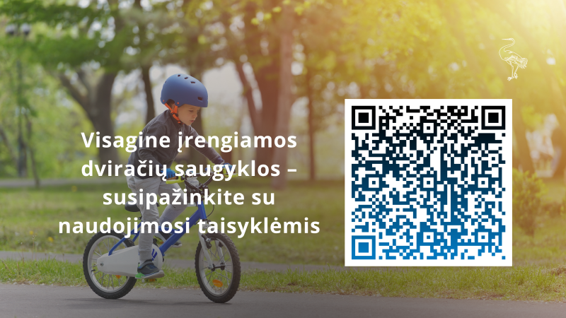 Visagine įrengiamos dviračių saugyklos – susipažinkite su naudojimosi taisyklėmis