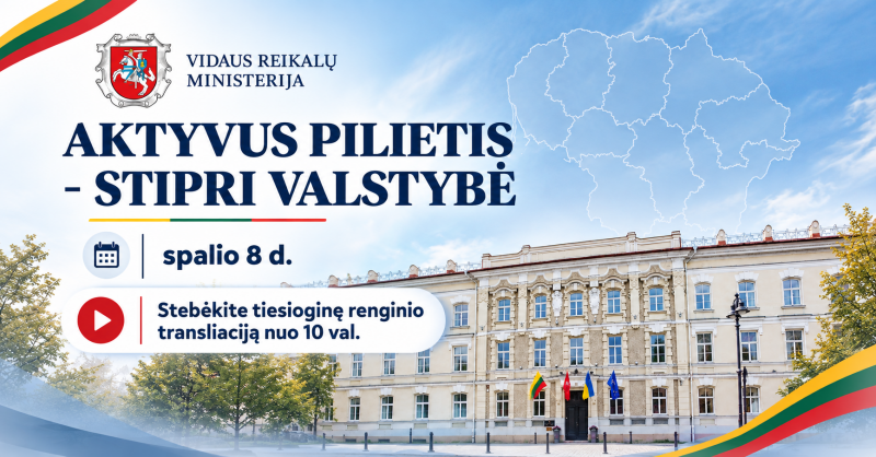 Kviečiame stebėti renginio „Aktyvus pilietis – stipri valstybė 2026“ tiesioginę transliaciją
