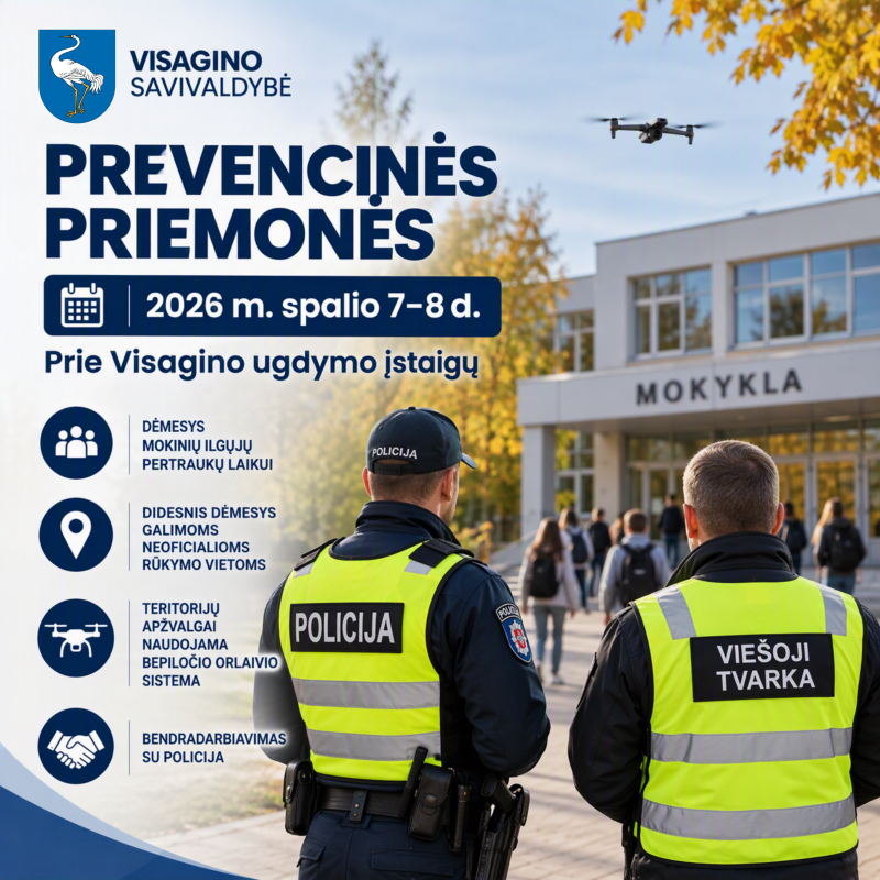 Prevencinė akcija prie Visagino švietimo įstaigų